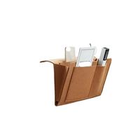 DJSKLDF Armchair Caddy Bolsa de Almacenamiento Fieltro for mesita Noche, Organizador for Cama, Escritorio, sofá, TV, Mando a Distancia, Bolsillos(Chocolate)