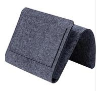 DJSKLDF Armchair Caddy Organizador de Fieltro for mesita Noche, for Cama, Escritorio, sofá, TV, Mando a Distancia, Colgador, Bolsillos(Dark Gray,2PCS)