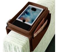 DJSKLDF Armchair Caddy Organizador de reposabrazos for sofá, sillón, Compartimento Almacenamiento for mesita Noche con 6 Bolsillos, Soporte for Mando a Distancia TV, Bolsa Lateral for Cama(Brown)