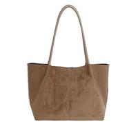 DJSKLDF Bolso Ante Marron Bolso de hombro gamuza sintética for mujer, bolso Retro suave, tendencia diseñador lujo, bolsos alta capacidad for para Todos los Días(Khaki)