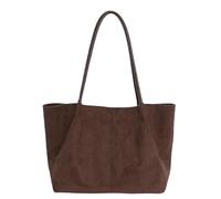 DJSKLDF Bolso Ante Marron Bolso de hombro gamuza sintética for mujer, bolso Retro suave, tendencia diseñador lujo, bolsos alta capacidad for para Todos los Días(Coffee)