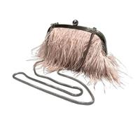 DJSKLDF Bolsos Plumas Bolso de mano con plumas for mujer, bolso noche tipo bandolera cadena perlas y serpiente, hombro lujo for, bolsos fiesta para fiesta(Color-4)