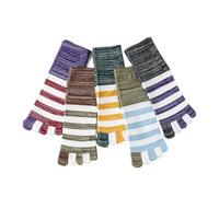 DJSKLDF Calcetines Tabi 5 pares de calcetines grandes cinco dedos for hombre, cálidos informales algodón a rayas for otoño e invierno con del pie EUR45 46(Mix colors)