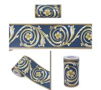 DJSKLDF Cenefa Adhesiva Pegatinas autoadhesivas de PVC for azulejo cintura, decoración arte pared habitación Pastoral(B1009,5M X 10CM)