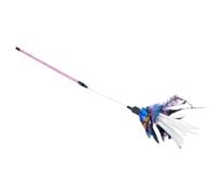 DJSKLDF Juguete Interactivo Gato 1Pc,Spiral Cat Colorful Feather Toy, Durable Pet Stick, Funny Kitten Exerciser Wand(Red Rod)