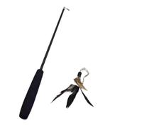 DJSKLDF Juguete Interactivo Gato Cat Teaser Wands Three-Section Telescopic Fishing Pole Wand Kitten Funny Catcher Stick Rod Interactive Toys(Black)