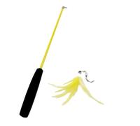 DJSKLDF Juguete Interactivo Gato Cat Teaser Wands Three-Section Telescopic Fishing Pole Wand Kitten Funny Catcher Stick Rod Interactive Toys(Yellow)