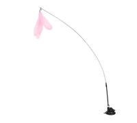 DJSKLDF Juguete Interactivo Gato Cat Toy Teasing Stick Interactive Toys Kitten Playing Feathers Wand with Bell Long Suction Cup Pole(Color 6)