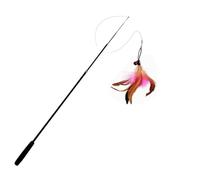 DJSKLDF Juguete Interactivo Gato Four Section Telescopic Cat Stick 1.8m Super Long Fishing Rod Scratch Resistant Feather Toy Pet Supplies(Pink)