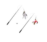 DJSKLDF Juguete Interactivo Gato Four Section Telescopic Cat Stick 1.8m Super Long Fishing Rod Scratch Resistant Feather Toy Pet Supplies(White and Pink)