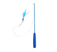 DJSKLDF Juguete Interactivo Gato Interactive Cat Feather Toy Teaser Stick Wand Pet Retractable Bell Refill Replacement Catcher Product For Kitten(Blue)