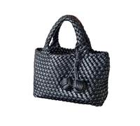 DJSKLDF Leather Bags Women Bolso de cesta tejido a mano o bandolera for mujer con una sola correa inclinada, diseño original para Vacaciones(Black)