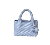 DJSKLDF Leather Bags Women Bolso de cesta tejido a mano o bandolera for mujer con una sola correa inclinada, diseño original para Vacaciones(Blue)