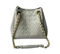 DJSKLDF Leather Bags Women Bolso de hombro tipo cubo con hebilla cuerda metálica for mujer, bolso mano for ir al trabajo, estructura interior poliéster para Vacaciones(Beige)