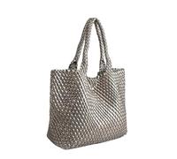 DJSKLDF Leather Bags Women Bolso de mujer nailon tejido a mano, estilo bandolera, con sisa, informal, versátil, una sola correa para Vacaciones(Silver)