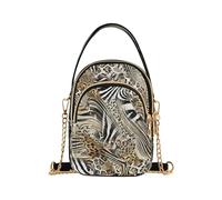 DJSKLDF Leather Bags Women Bolsos cruzados for mujer, tendencia de poliéster, simplicidad, diseño con estampado leopardo, cadenas pequeñas, bolsos hombro, monederos para Vacaciones(Color 2)