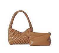 DJSKLDF Leather Bags Women Bolsos de punto tendencia for mujeres y niñas, bolsos hombro lujo for mujer para Vacaciones(Brown)