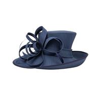 DJSKLDF Sombreros de Boda Sombrero de Iglesia Verde for Dama, Elegante Sombrero Copa for fotografía, Tocado for Banquetes, Formal for Boda(Blue)