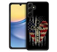 DJSOK Funda compatible con Samsung Galaxy A15 5G One Nation Under God, diseño de patrón de lujo para hombres, niños y niñas, doble capa a prueba de golpes, resistente