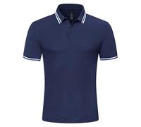 Djtnzdm Polo Camiseta para Hombre Manga Corta Casual Clásico Trabajo Polo Botones Regular Fit Básico Moda Blusa de Verano para Hombres L Azul