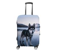 DJUETRUI Funda de equipaje Husky Dog on A Frozen Lake elástica, antiarañazos, protector de maleta de viaje, lavable, a prueba de polvo, para equipaje de 18 a 32 pulgadas, XB0607001