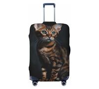 DJUETRUI Funda elástica para equipaje, diseño de gato de Bengala, antiarañazos, lavable, a prueba de polvo, para equipaje de 18 a 32 pulgadas, tamaño pequeño, color negro