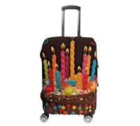 DJUETRUI Funda para equipaje con texto en inglés "Happy Birthday", elástica, antiarañazos, lavable, a prueba de polvo, para equipaje de 45,7 a 81,3 cm