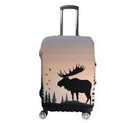 DJUETRUI Funda para equipaje, diseño de alce, montaña, pino, desierto, elástica, antiarañazos, protector de maleta de viaje, lavable, a prueba de polvo, para equipaje de 18 a 32 pulgadas, Moose