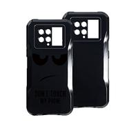DJUNJUN Funda para Doogee V20(6.43") ，Negro Carcasa Silicona, Suave Anti-rasguños Case Protector Cover TPU Prueba de Golpes Bumper - Dos Piezas - Negro+No me toques