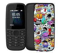DJUNJUN para Nokia 105 2019 (1.77"), Funda de Teléfono, Funda de Teléfono de Silicona Negra, Silicona a Prueba de Golpes, Funda Silicona Ultra Delgado, Funda para Protector-XS40