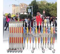 DJXLMN Barricada extensible retráctil para control de tráfico y gestión de multitudes, independiente con ruedas para una fácil movilidad en escuelas y zonas al aire libre