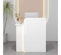 DJXLMN Escritorio de recepción con cajón con cerradura, mostrador que ahorra espacio para salón, oficina en casa y salida de salón de belleza