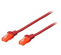 DK-1512-200/R Cable de conexión U/UTP 5e Línea CCA PVC rojo 20m 26AWG DIGITUS