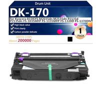 DK-170 Unidad de Tambor Compatible para Kyocera ECOSYS M2035dn M2535dn P2135d P2135dn FS-1035MFP Impresoras, Alto Rendimiento 200000 Páginas, Impresión de Alta Definición,Black-1 Pack