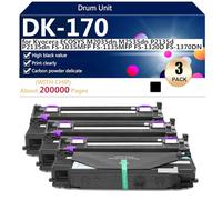 DK-170 Unidad de Tambor para Kyocera ECOSYS M2035dn M2535dn P2135d P2135dn FS-1035MFP FS-1135MFP FS-1320D FS-1370DN Impresoras, para Escuelas, Hospitales y Bancos, 200000 Páginas,Black-3 Pack