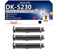DK-5230 Unidad de Tambor Compatible para Kyocera ECOSYS M5521CDW P5021CDN M5520cdn M5520cdw P5020cdn P5020cdw Impresoras, Alto Rendimiento 80000 Páginas,Black-3 Pack