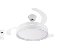 DK HOME Ventilador de Techo DC Blanco 107cm con Luz LED Regulable 3000-6500K - 6 Velocidades, Silencioso y Bajo Consumo, 3 Aspas Retráctiles, Mando a Distancia, Temporizador, Función Verano-Invierno