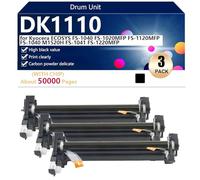 DK1110 Unidad de Tambor de Repuesto para Kyocera ECOSYS FS-1040 FS-1020MFP FS-1120MFP FS-1040 M1520H FS-1041 FS-1220MFP Impresoras, 100000 Páginas,Black-3 Pack