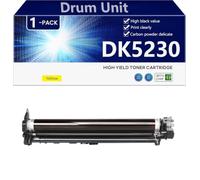 DK5230 Unidad de Tambor Compatible con Kyocera ECOSYS M5521CDW P5021CDN M5520cdn M5520cdw P5020cdn P5020cdw M5526cdw Impresoras, Alto Rendimiento 100000 Páginas, Impresión Nítida,Yellow-1 Pack