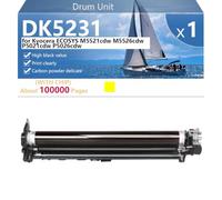 DK5230 Unidad de Tambor de Alto Rendimiento Compatible con Chip para Kyocera ECOSYS M5521cdw M5526cdw P5021cdw P5026cdw Impresoras, Imágenes Nítidas y Claras,Yellow-1 Pack