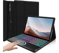 DKAHOEE Funda con teclado táctil retroiluminado para Microsoft Surface Pro 7 Plus, Pro 7, Pro 6, Pro 5, Pro 4 de 12.3 pulgadas, teclado inalámbrico retroiluminado de 3 zonas con soporte delgado para