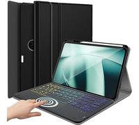 DKAHOEE Funda con teclado táctil retroiluminado para OnePlus Pad de 11.61 pulgadas versión 2023, teclado inalámbrico desmontable con retroiluminación arcoíris de 3 zonas con funda delgada para tablet