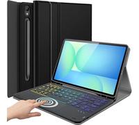 DKAHOEE Funda con teclado táctil retroiluminado para Samsung Galaxy Tab S9 FE de 10.9 pulgadas/Tab S9 de 11 pulgadas versión 2023 (SM-X510/X516N/X710/X716B/X718U), teclado inalámbrico retroiluminado