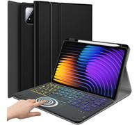DKAHOEE Funda con teclado táctil retroiluminado para Xiaomi Mi Pad 7/Mi Pad 7 Pro de 11.2 pulgadas 2024, teclado inalámbrico retroiluminado arcoíris de 3 zonas con soporte delgado para Xiaomi Mi Pad 7