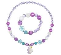 DkakoJew Juego de joyas de unicornio para niñas, juego de pulsera de unicornio, joyas para niños, collar, pulseras, accesorios para fiestas de cumpleaños, regalo de Navidad, regalo de cumpleaños., ein
