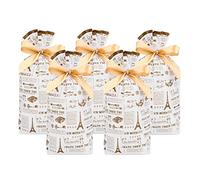 DKAOVH Paquete de 50 bolsas de regalo de plástico con cordón, bolsas de caramelos, bolsas de golosinas, bolsas de galletas, envoltura de regalos de fiesta, para Navidad, fiesta de cumpleaños, fiesta