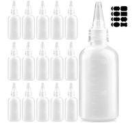 DKBT 16 botellas de plástico de 100 ml, con embudo, para líquidos y aceite