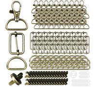 DKBT Mosquetón, 150 anillos en D de 25 mm, hebilla deslizante de gatillo, botones magnéticos, cierre de bolsillo, hebillas de metal semicirculares, hebilla de metal para mochila, accesorios de