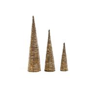DKD Home Decor Adorno Navideño Blanco Natural 20 x 20 x 80 cm (3 Piezas)