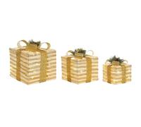 DKD Home Decor Adorno Navideño Blanco Rojo Dorado 25 x 25 x 25 cm (3 Piezas) - Marca EAN: 8424002069285